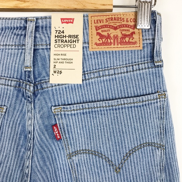 Levi’s 724 High Rise Straight Crop Sapphire Sky - Picture 7 of 8